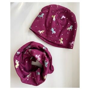 H&M Kids Unicorn Beanie and Tube Scarf Set